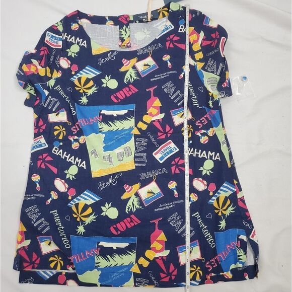 NEW MODCLOTH top‎ delightful demeanor linen short sleeve shirt M - Picture 8 of 11